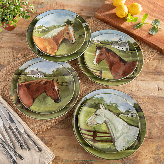 Certified International Corp York Stables Dinner Plate Set of 4