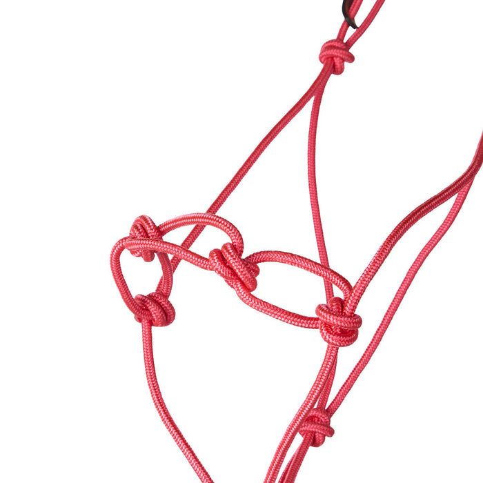 Yoder Equine Products Chain Knot Rope Halter with Atatched Lead Rope