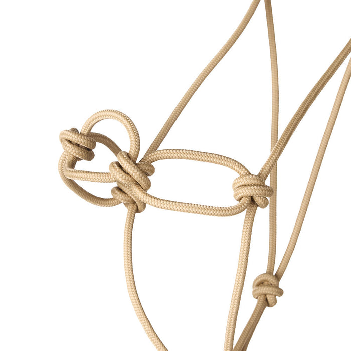 Yoder Equine Products Chain Knot Rope Halter with Atatched Lead Rope