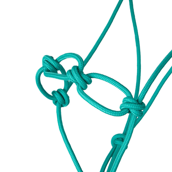 Yoder Equine Products Chain Knot Rope Halter with Atatched Lead Rope