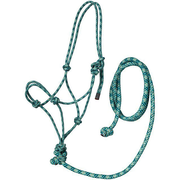 Tri-Colored Rope Halter with Lead Rope