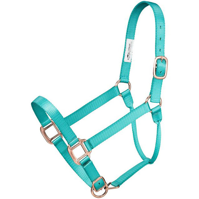 Nylon Halter with Rose Gold Hardware and Lead Rope
