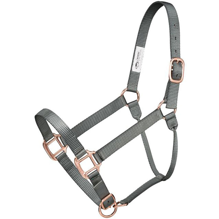 Nylon Halter with Rose Gold Hardware and Lead Rope