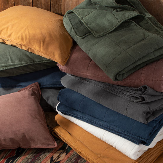 Hiend Accents Stonewashed Cotton Canvas Coverlet Sarsaparilla