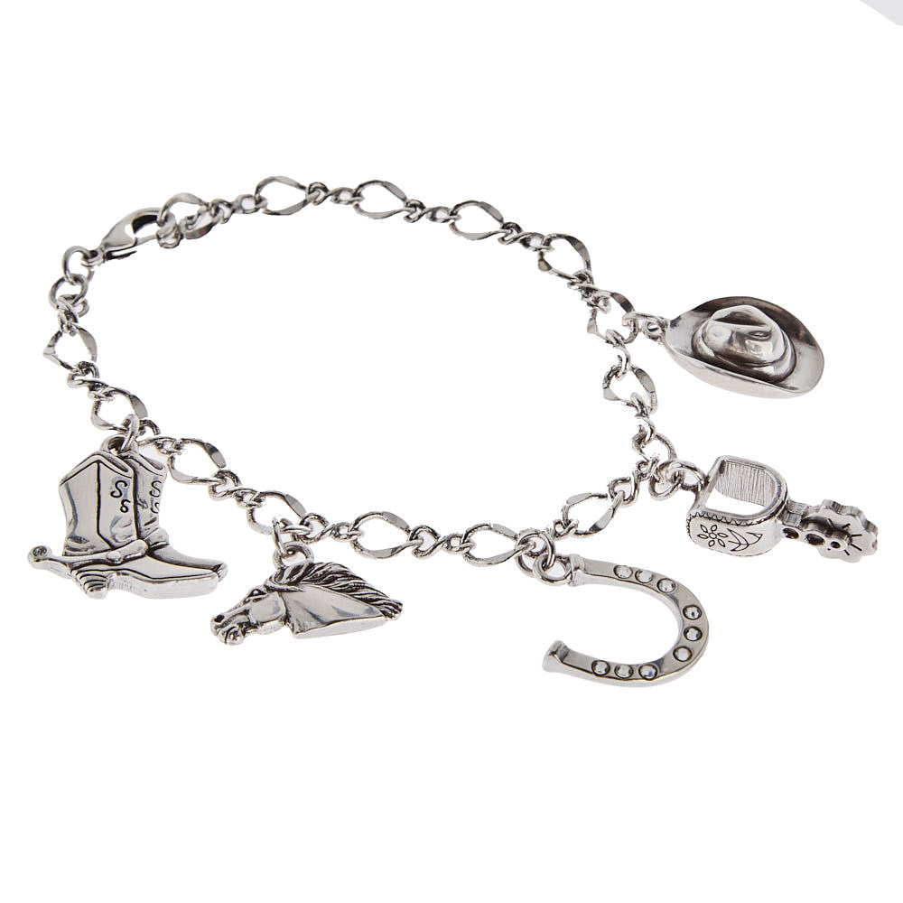 Western Silver Charm Bracelet
