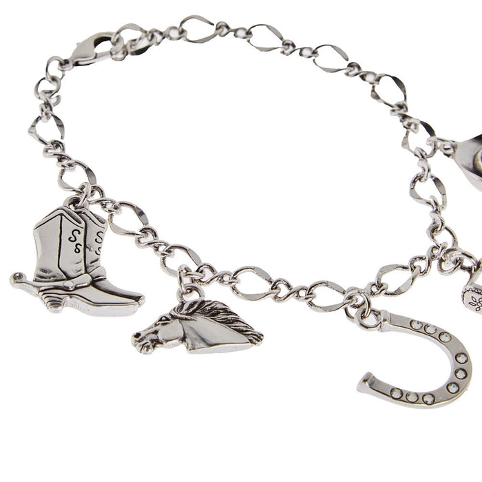 Western Silver Charm Bracelet