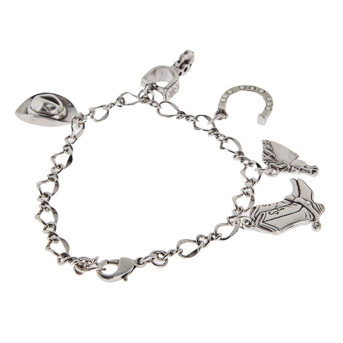 Western Silver Charm Bracelet