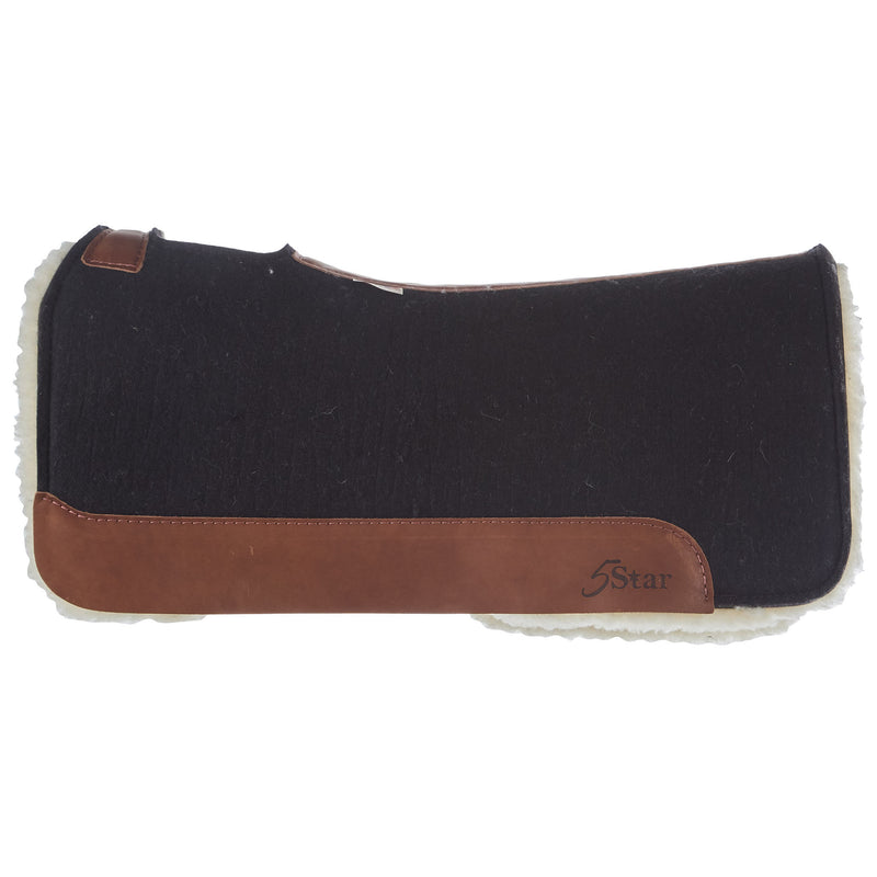 5 Star Equine Products Supplies Inc. All Around Black Felt Fleece Bottom Saddle Pad