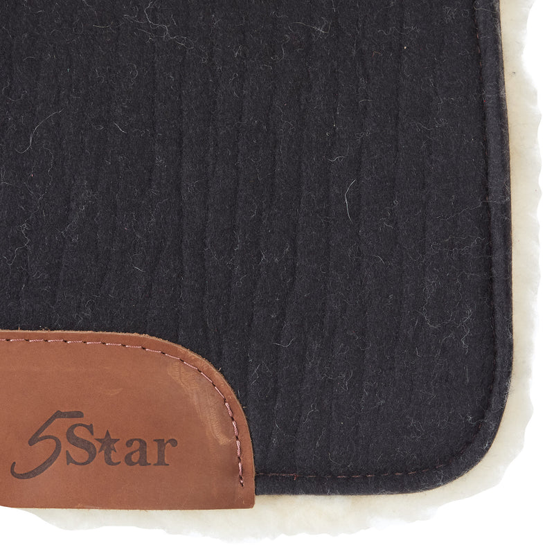 5 Star Equine Products Supplies Inc. All Around Black Felt Fleece Bottom Saddle Pad