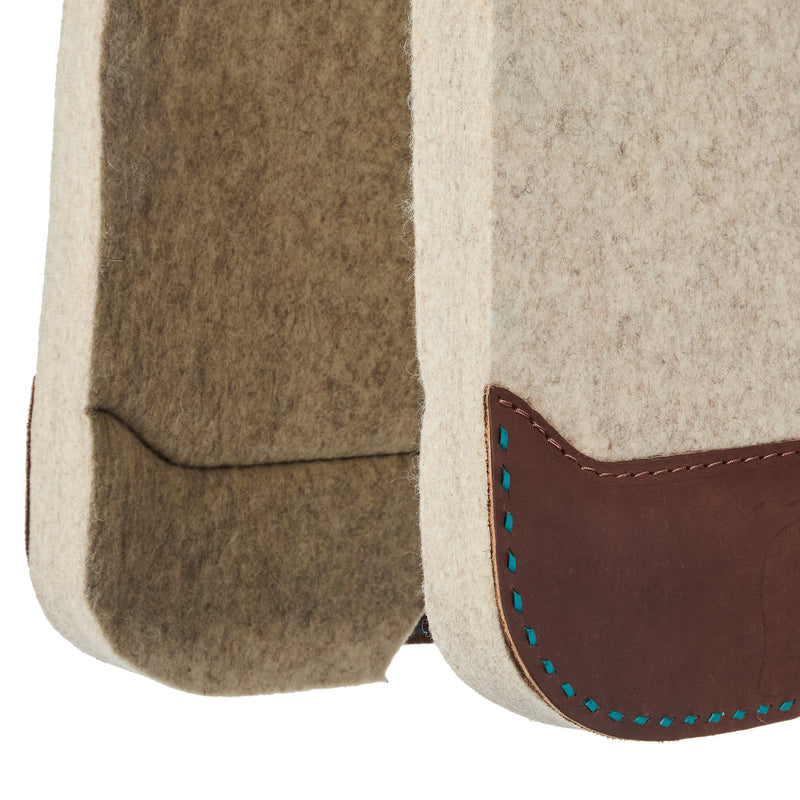 5 Star Equine Products Supplies Inc. 7/8in All Around Natural Felt Saddle Pad with Turq Buckstitch