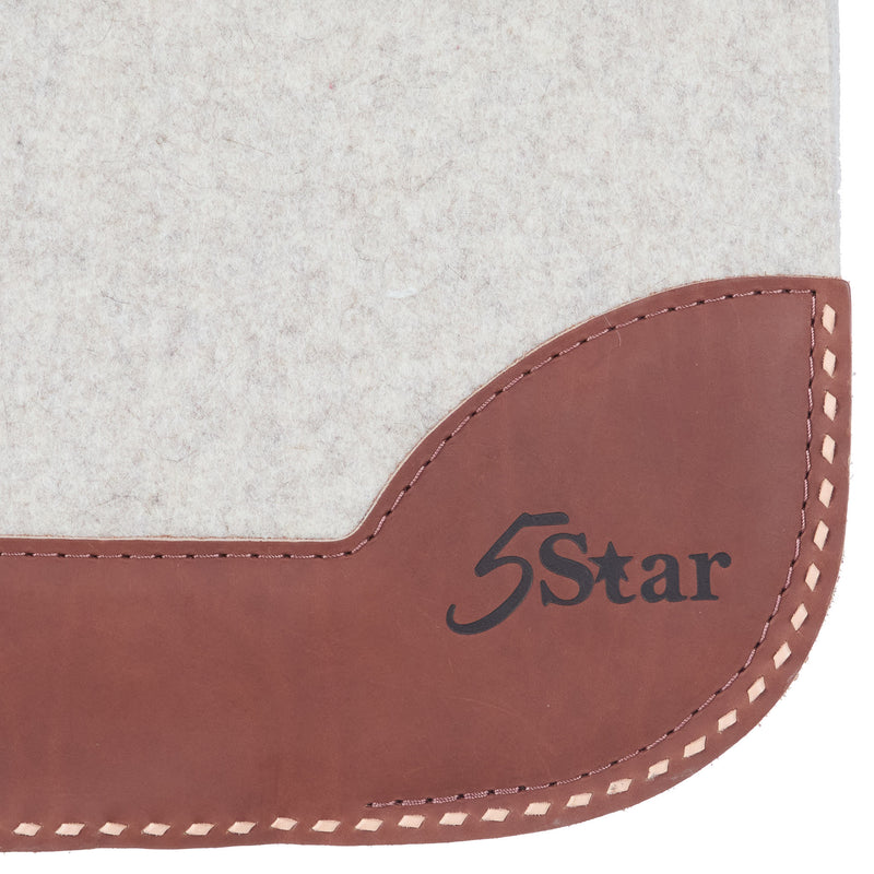 5 Star Equine Products Supplies Inc. 7/8in Natural Felt LCO Saddle Pad with Natural Cream Buckstitch