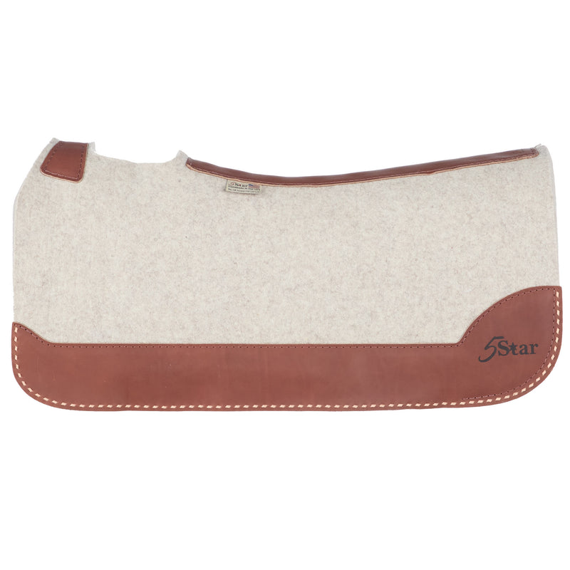 5 Star Equine Products Supplies Inc. 7/8in Natural Felt LCO Saddle Pad with Natural Cream Buckstitch