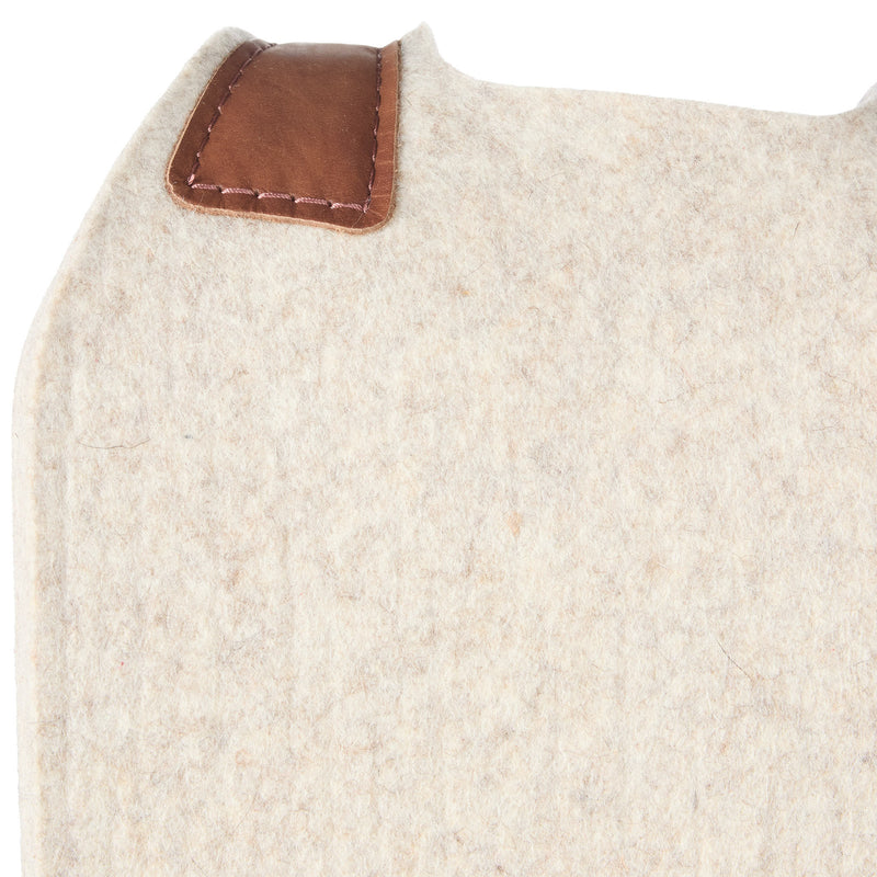 5 Star Equine Products Supplies Inc. 7/8in Natural Felt Saddle Pad with Hot Pink Buckstitch