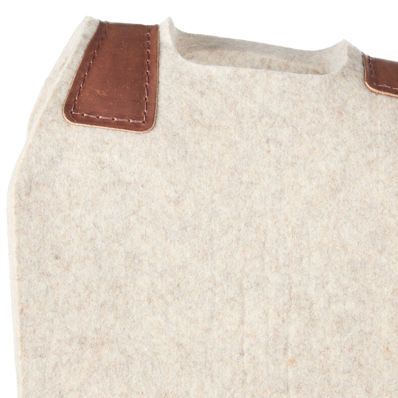 5 Star Equine Products Supplies Inc. 7/8in. 30x30 Natural Felt Saddle Pad with Turq Buckstitch