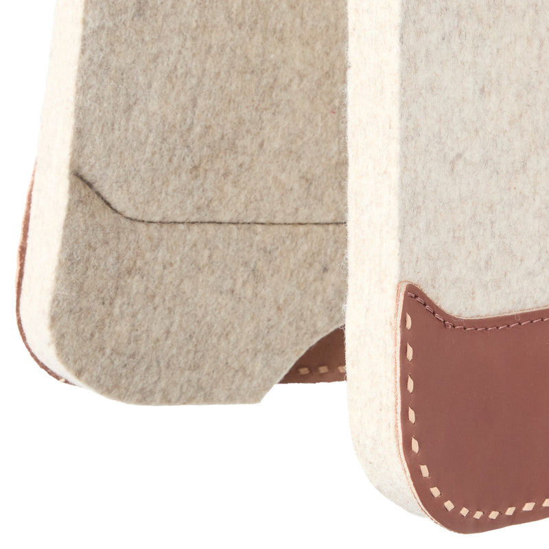 5 Star Equine Products Supplies Inc. 7/8in Natural Felt Saddle Pad with Natural Cream Buckstitch