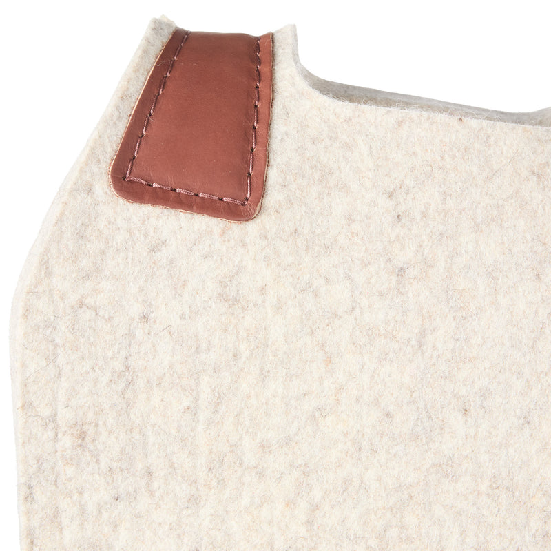 5 Star Equine Products Supplies Inc. 7/8in Natural Felt Saddle Pad with Natural Cream Buckstitch