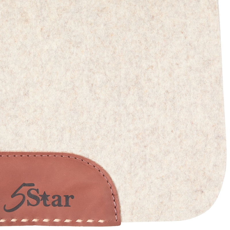 5 Star Equine Products Supplies Inc. 7/8in Natural Felt Saddle Pad with Natural Cream Buckstitch