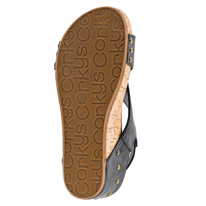 Corkys Footwear Women's Carley Black 3 Wedge Sandal