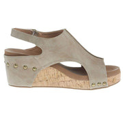 Corkys Footwear Women`s Carley Camel Smooth Wedge Sandal