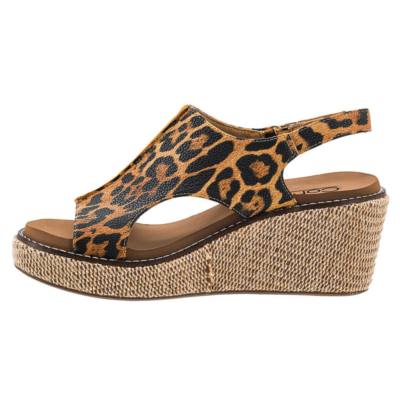 Corkys Footwear Women's Leopard Carly Wedge Sandal