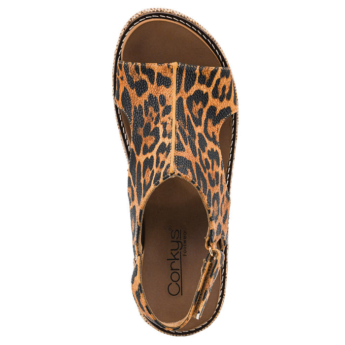 Corkys Footwear Women's Leopard Carly Wedge Sandal