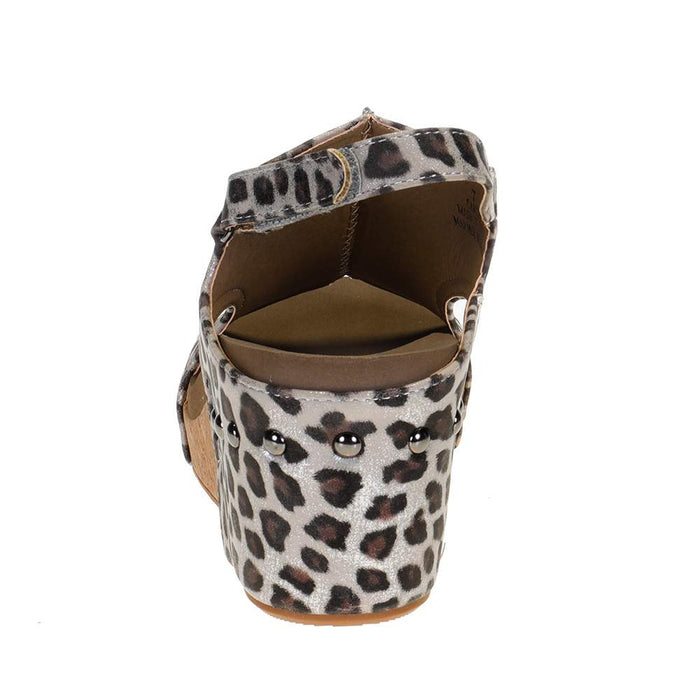 Corkys Footwear Womens Corkys Carley Silver Leopard Wedge Sandal