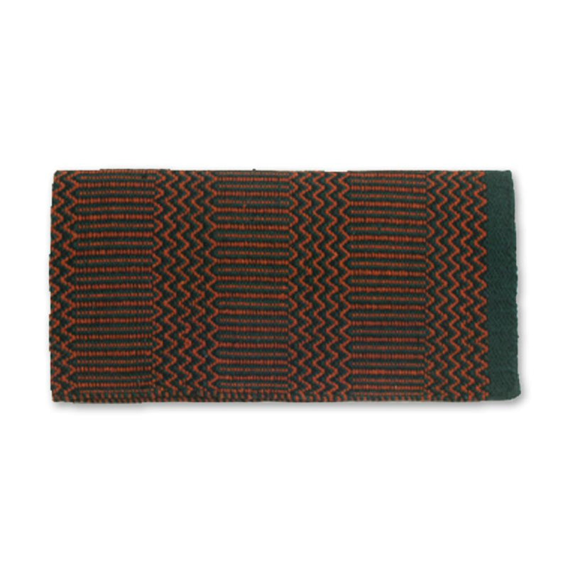 1340 2 Double Weave 32x64 Acrylic Blend Saddle Blanket Hunter Green and Rust