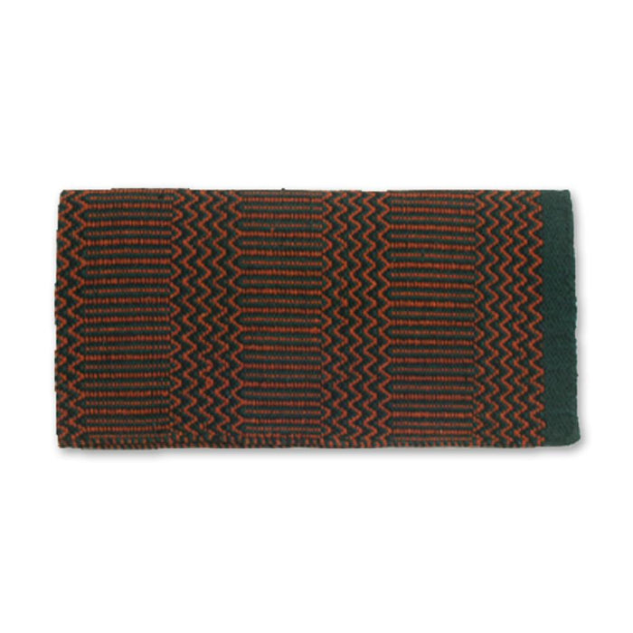 Hunter Green and Rust Double Weave 32x64 Acrylic Blend Saddle Blanket