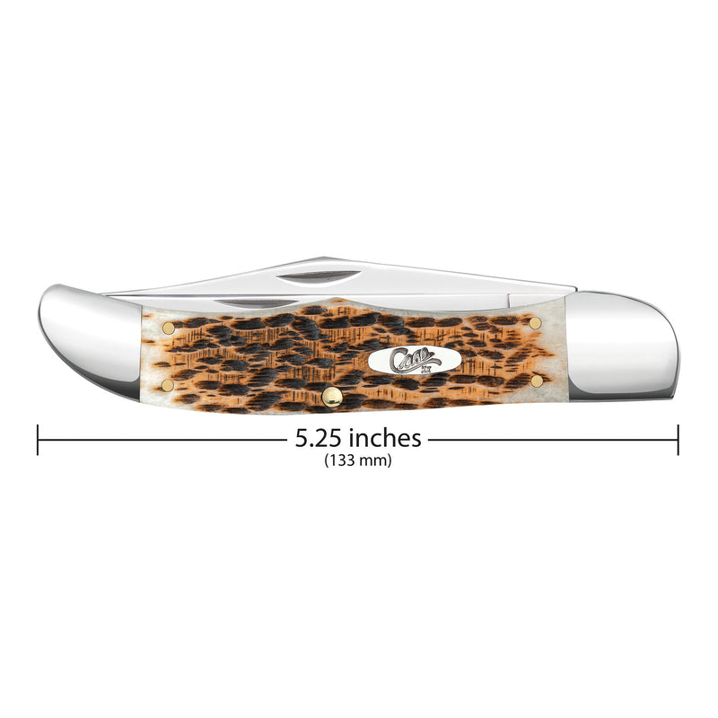 Case Amber Bone CS - Peach Seed Jig Folding Hunter