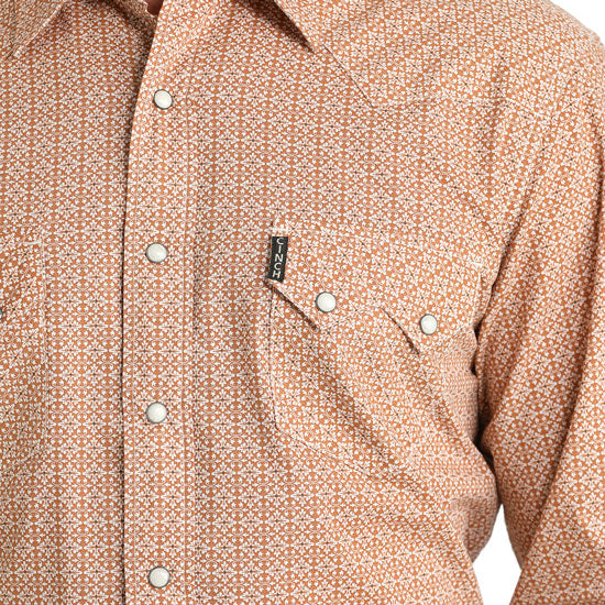 Cinch Men's Gold Print Long Sleeve Snap Shirt