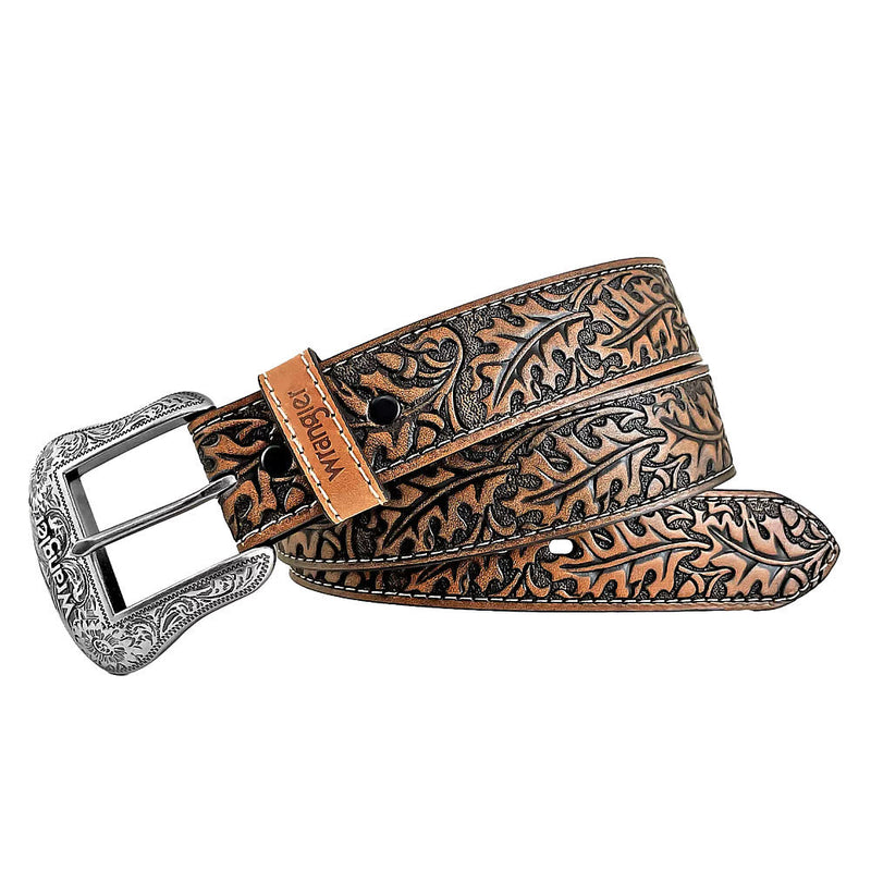 Gem Dandy Accessories Men's Acorn Leaf Embossed Belt