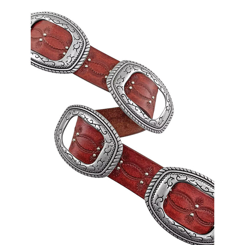 Gem Dandy Accessories Women's Distressed Embossed Concho Belt