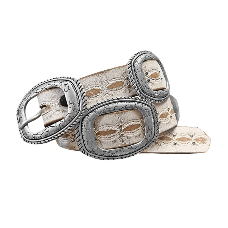 Women's Distressed Embossed Concho Belt