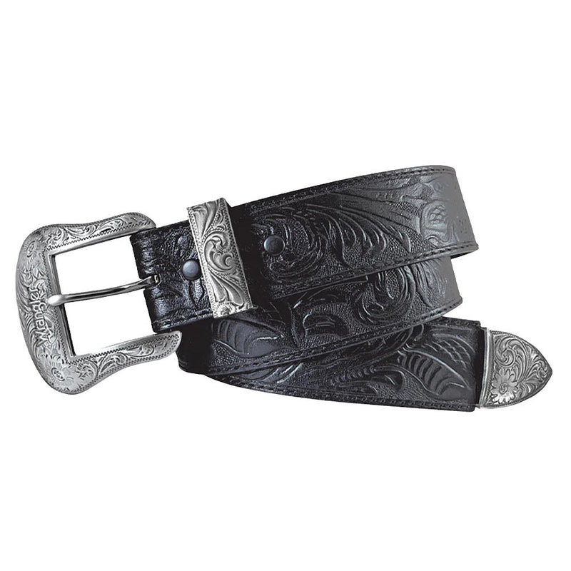 Women's Floral Embossed Leather Belt