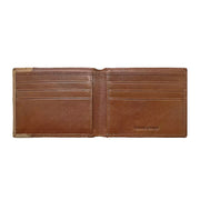 Basketweave Embossed Leather Overlay Bifold Wallet