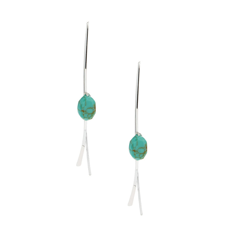 Womens Turq Stone Earrings