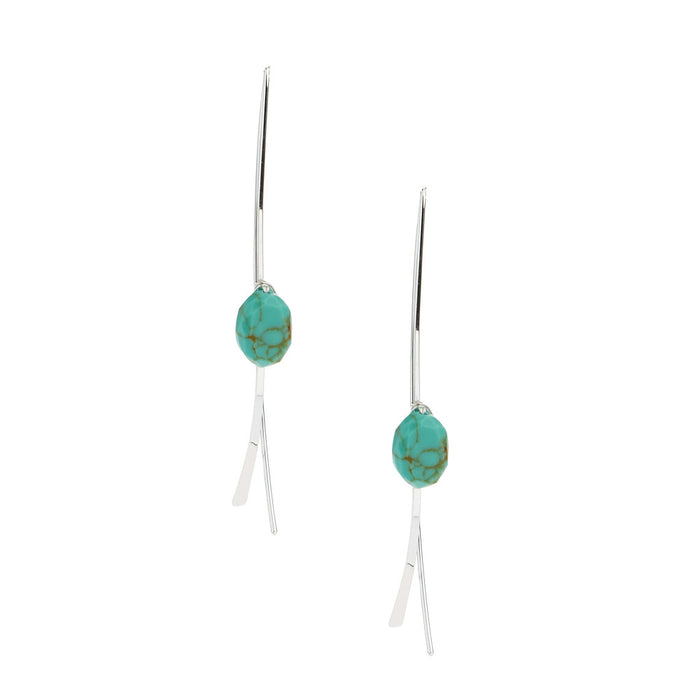 Womens Turq Stone Earrings