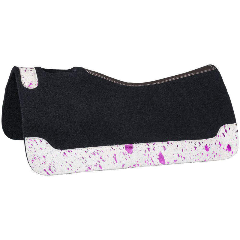 Tough 1 32X32 Felt Saddle Pad w/Acid Wash Cowhide