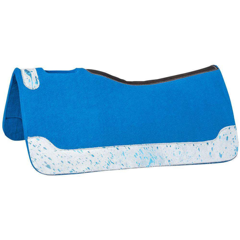 Tough 1 32X32 Felt Saddle Pad w/Acid Wash Cowhide