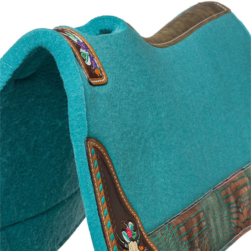 Tough 1 Hand Painted Steer Skull Saddle Pad