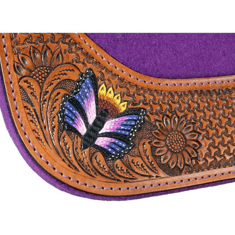 Tough 1 20X28 Butterfly Purple Felt Saddle Pad