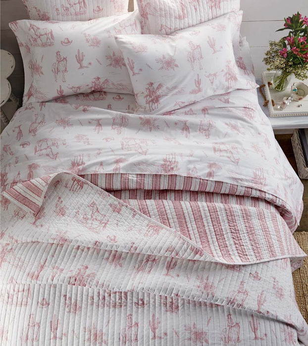 Rod's True Western Dusty Rose Cowgirl Toile Quilt