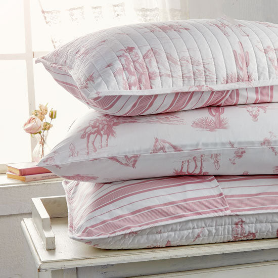 Rod's True Western Dusty Rose Cowgirl Toile Standard Sham