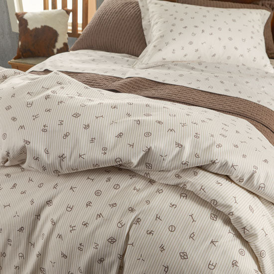 Rod's True Western Cattle Brands Ticking Stripe Duvet Cover