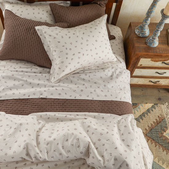 Rod's True Western Cattle Brands Ticking Stripe Duvet Cover