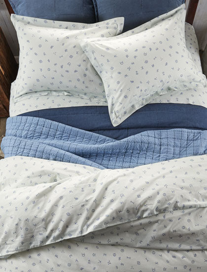 Rod's True Western Cattle Brands Chambray Ticking Stripe Duvet Cover