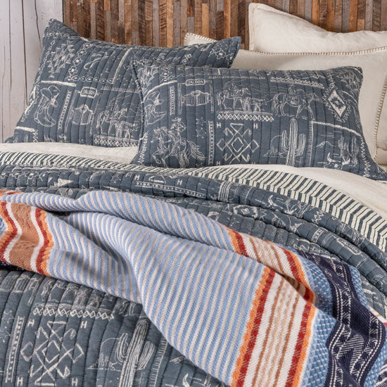 Rod's True Western Westward Trail Denim Standard Sham