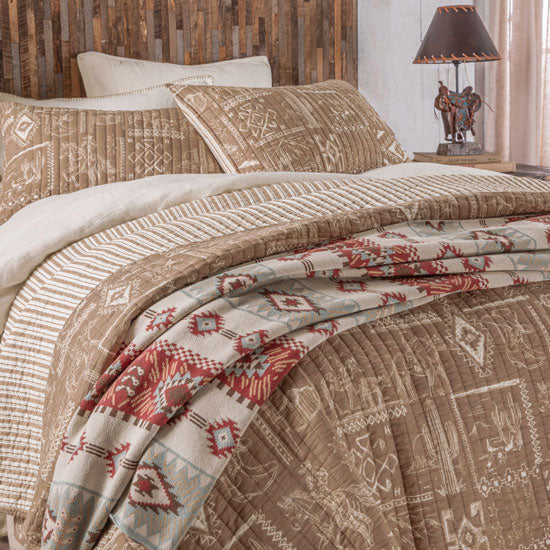 Rod's True Western Westward Trail Brown Quilt