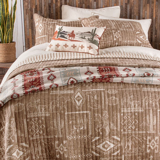 Rod's True Western Westward Trail Brown Quilt