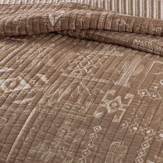 Rod's True Western Westward Trail Brown Quilt